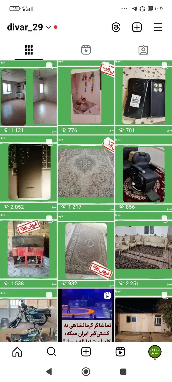 پیج انیستاگرام دیوار سبز کرمانشاه وشهرستان ها|خدمات رایانه‌ای و موبایل|کرمانشاه, |دیوار