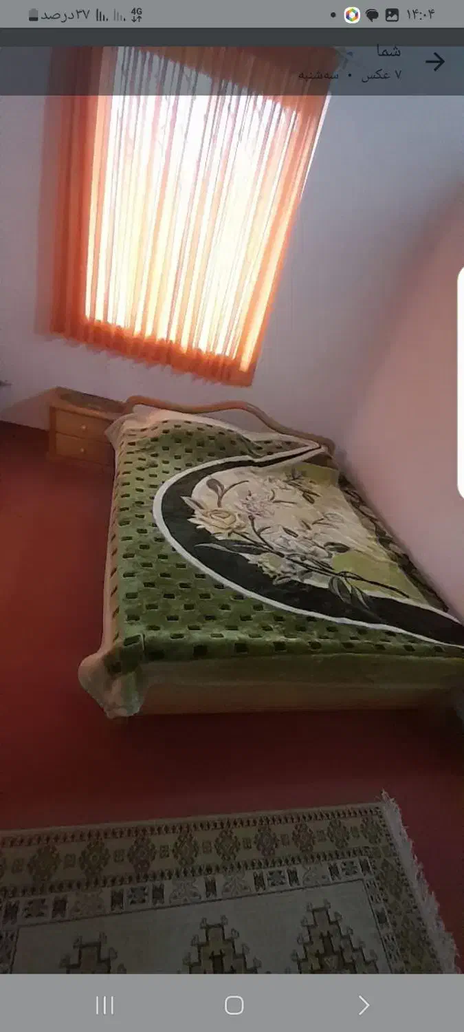 تخت دونفره چوبی نرادباتشک و میزارایش|تخت و سرویس خواب|رویان, |دیوار