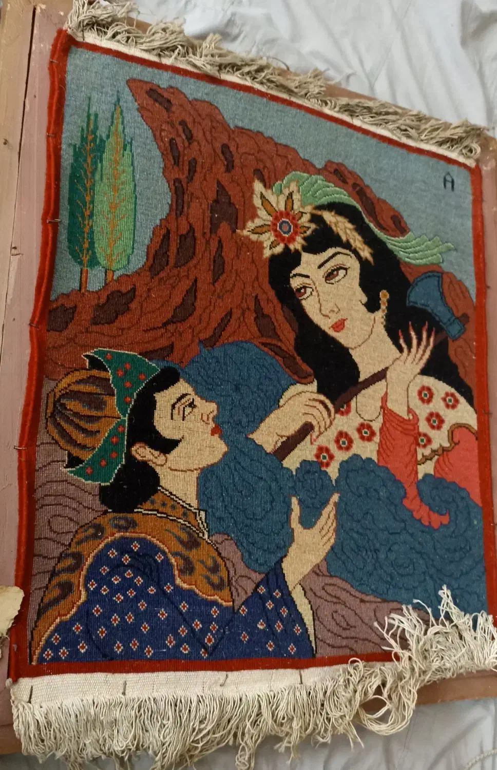 تابلو فرش دستبافت لیلی و مجنون|تابلو فرش|بهارستان, |دیوار