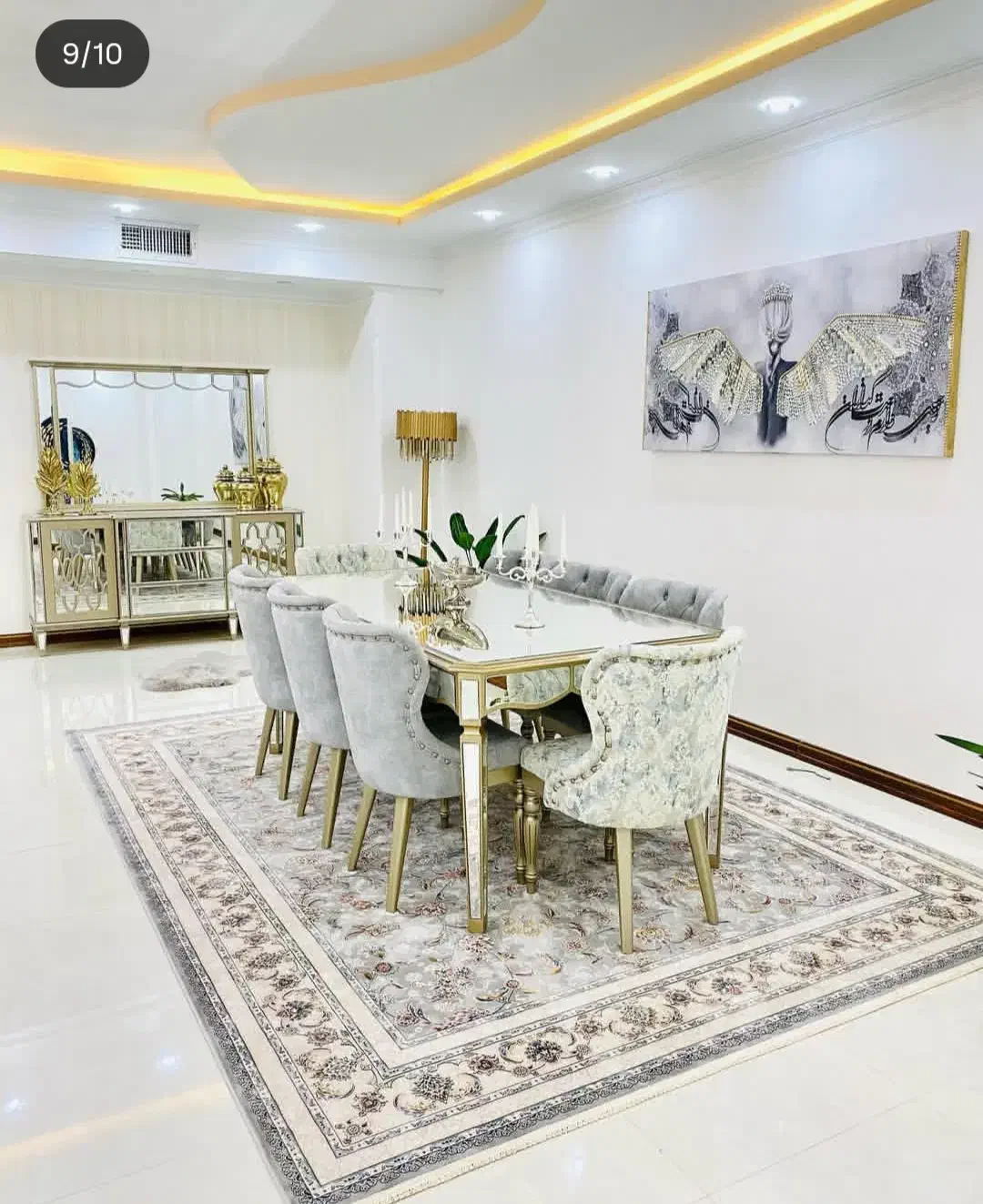 چهار عدد قالی نه متری ۱۲۰۰ شانه تراکم ۳۶۰۰|فرش|سیرجان, |دیوار