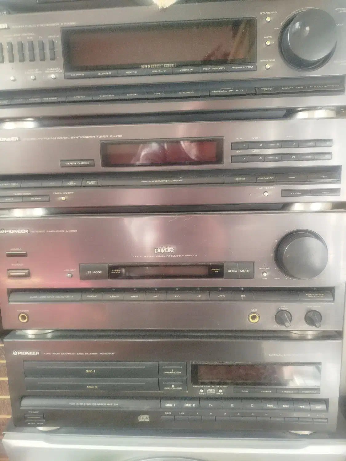 سیستم طبقاتی پایونیر  و  سونی Gn 88 با کنترلها|سیستم صوتی خانگی|سهند, |دیوار