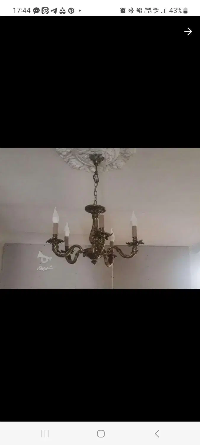 دو عددلوستر برنجی آنتیک سنگین وزن|لوستر و چراغ آویز|مشهد, کوثر|دیوار