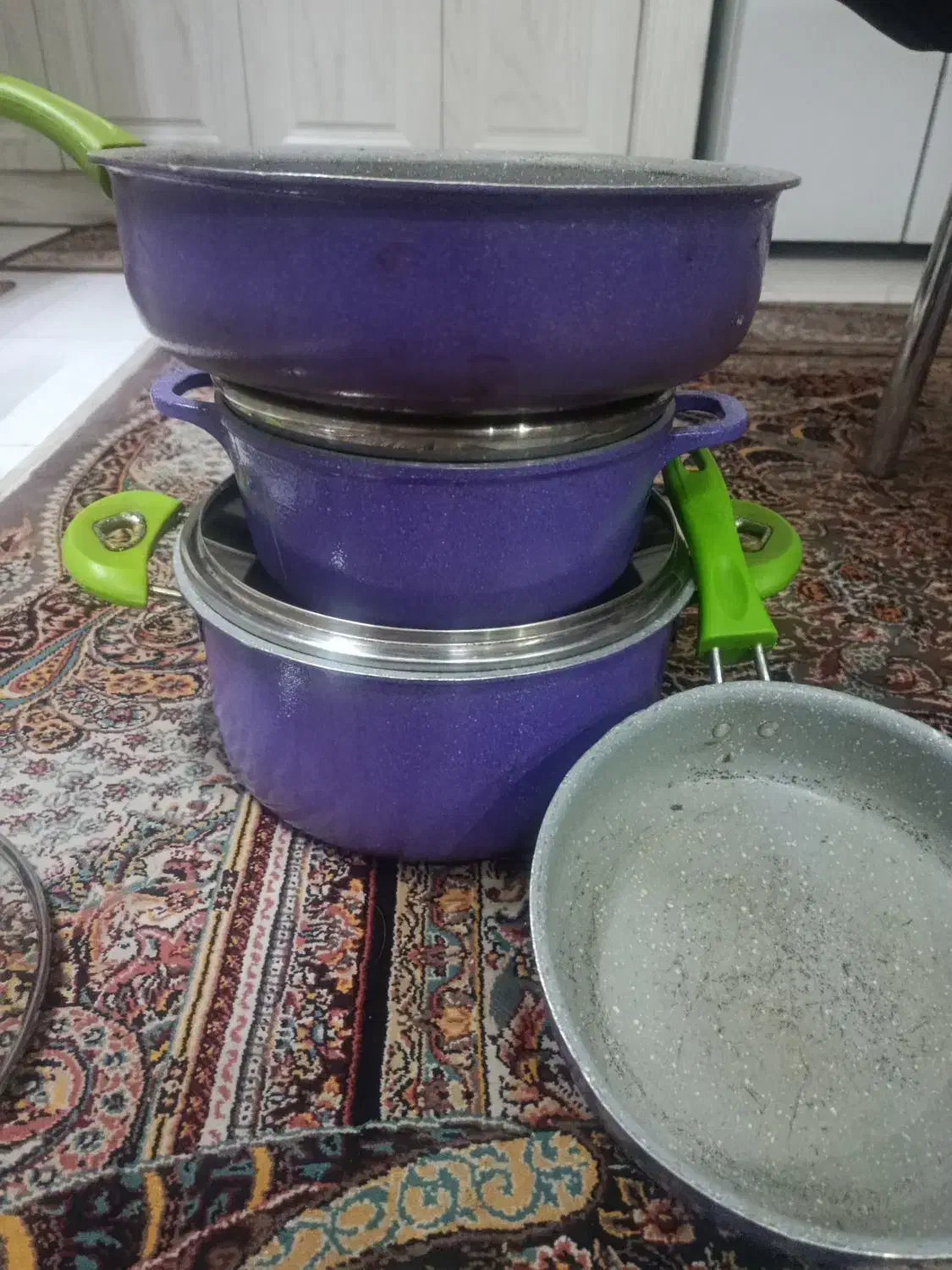 سرویس قابلمه گرانیتی بنفش|ظروف پخت‌وپز|مشهد, نوید|دیوار