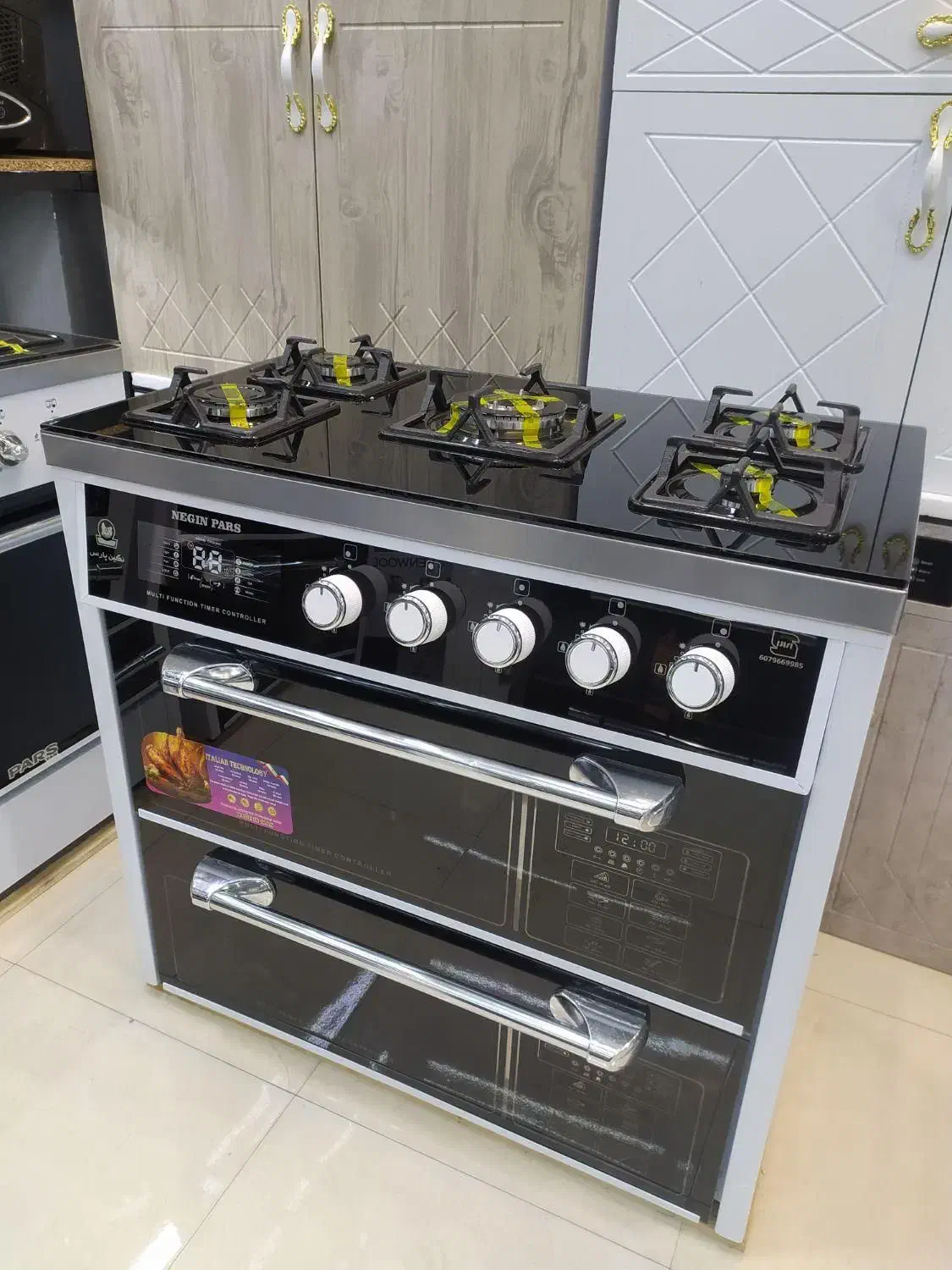 اجاق گاز صفحه شیشه و استیل مدل مدرن/نگین پارس/تکنو|اجاق گاز و لوازم برقی پخت‌وپز|مشهد, طلاب|دیوار