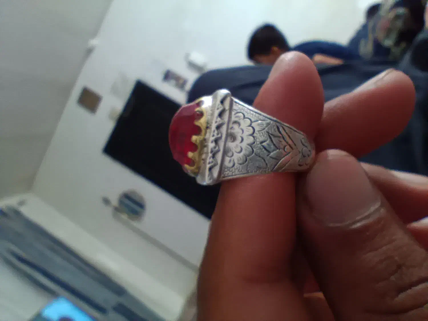 یاقوت سرخ انگشتر نقره|جواهرات|چهارباغ, |دیوار