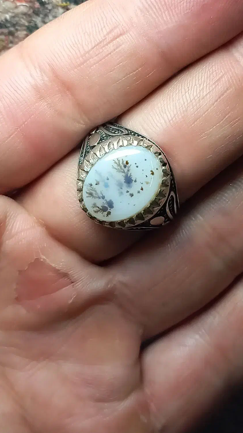 انگشتر ها و گردنبند نقره بسیار زیبا با سنگ طبیعی|جواهرات|گناباد, |دیوار