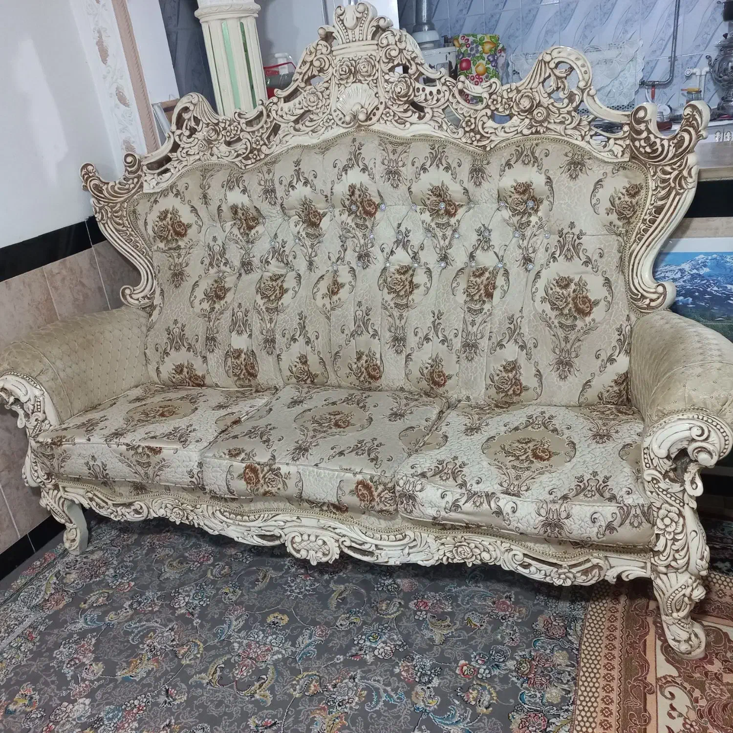 مبل سلطنتی ۹ نفری بسیار زیبا|صنایع دستی و سایر لوازم تزئینی|بانه, |دیوار