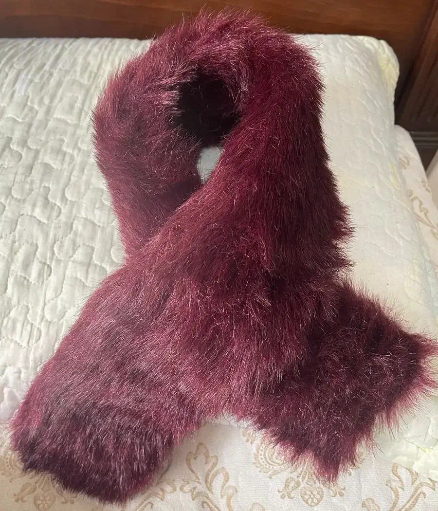 ست کلاه و شالگردن خز مصنوعی بورگاندی|لباس|تهران, دردشت|دیوار