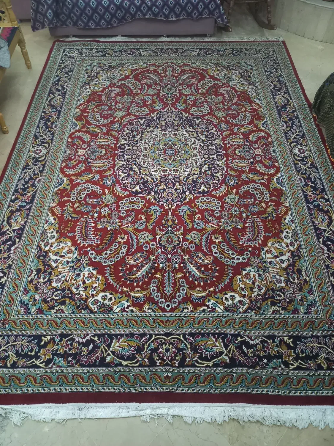 فرش ۹ متری  نقش قالب قرمز ۷۰۰ شانه پرز بلند|فرش|تهران, نارمک جنوبی|دیوار