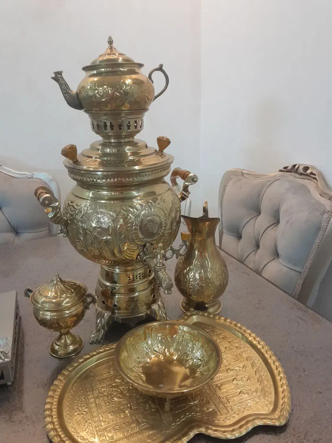سماور گازی برنجی|سماور، چای‌ساز، قهوه‌ساز|فیروزکوه, |دیوار