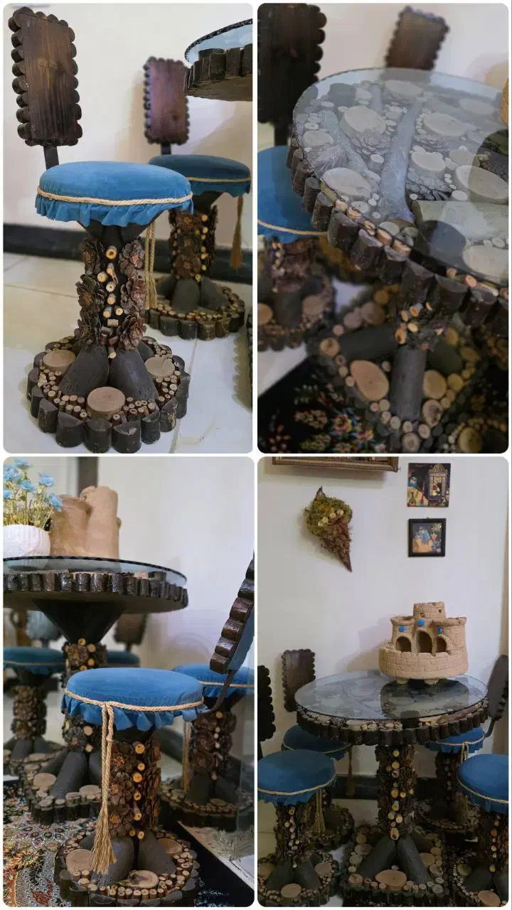 میز غذاخوری ۴ نفره و میز خاطره جنگلی در حد نو|میز و صندلی غذاخوری|فردوسیه, |دیوار