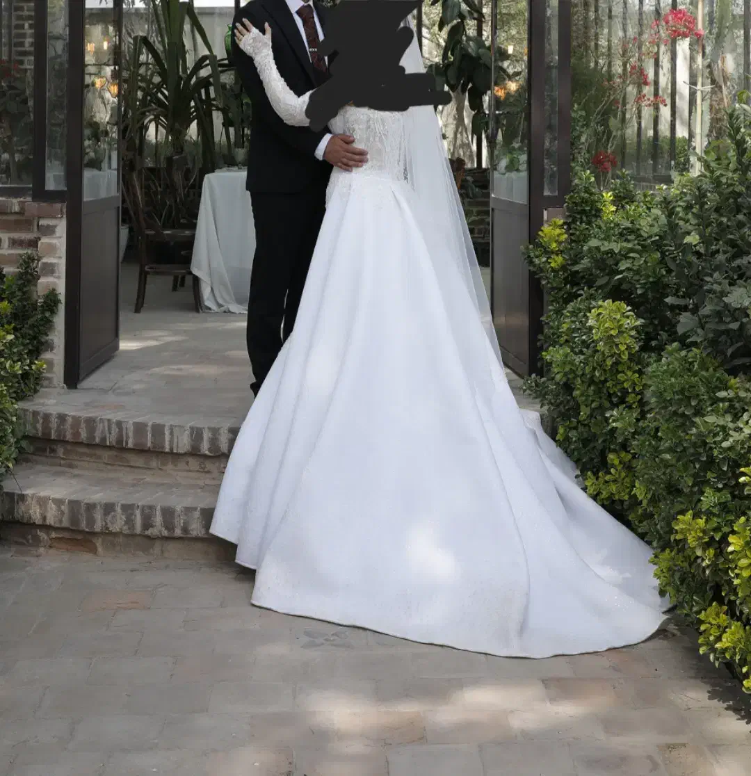 لباس عروس مدل ماهی دانتل فرانسه دودامنه شنل رایگان|لباس|پاکدشت, پاکدشت (مامازند)|دیوار