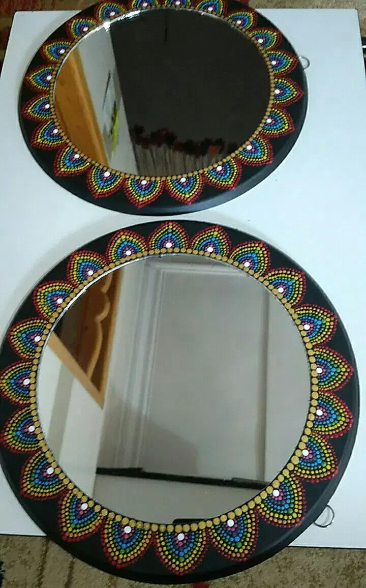 آینه نقطه کوبی شده مشکی|آینه|آق قلا, |دیوار