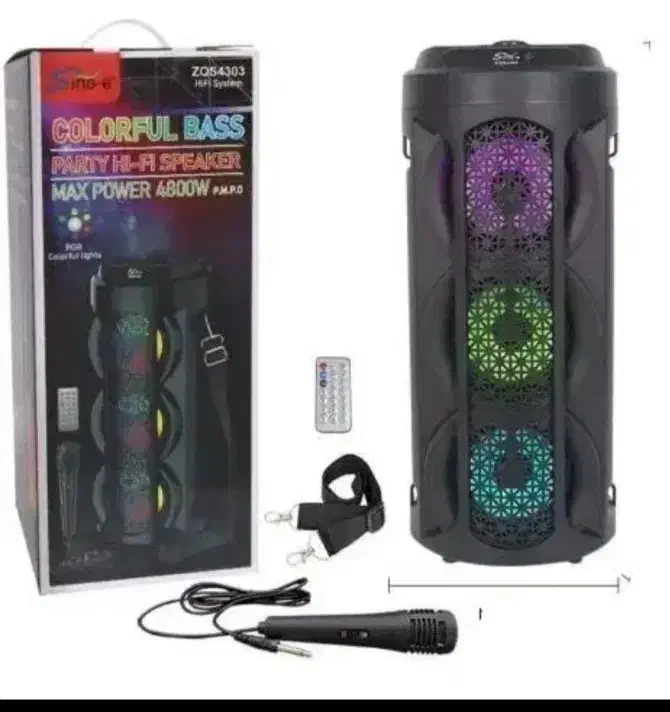 اسپیکر شارژی 3 بانده ZQS باند میکروفون دار کنترلی|پخشکننده همراه|قم, امامزاده ابراهیم|دیوار