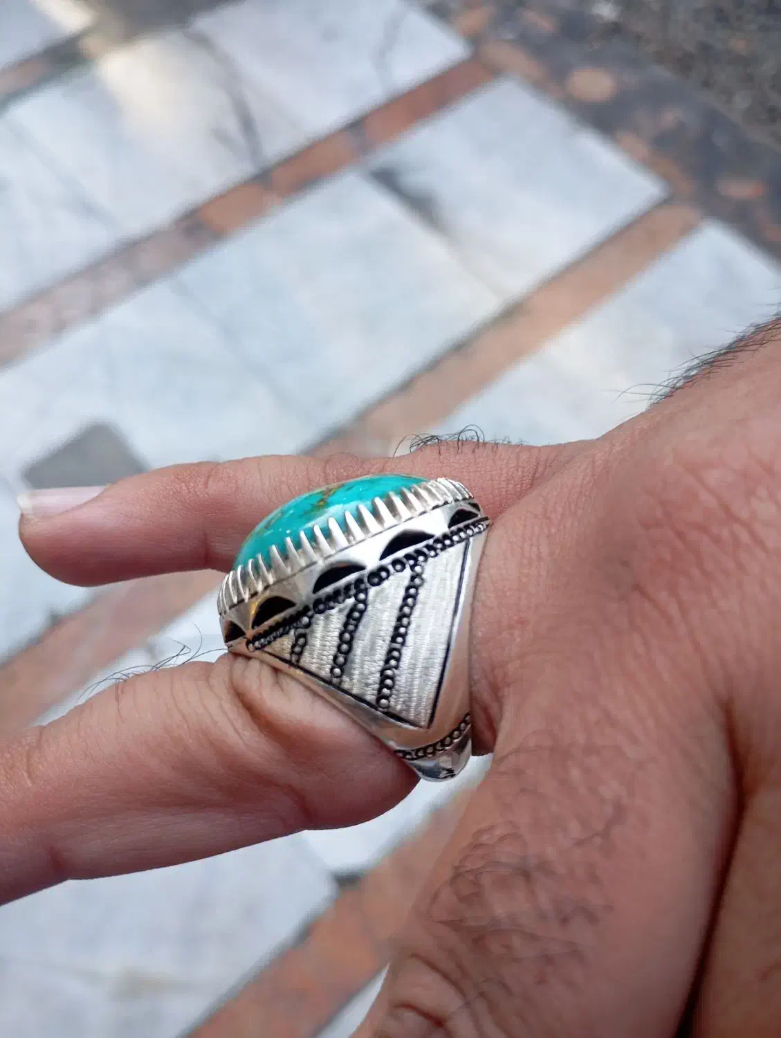 انگشتر نقره فیروزه جون دار|جواهرات|هشتگرد, فاز ۱ مهستان|دیوار