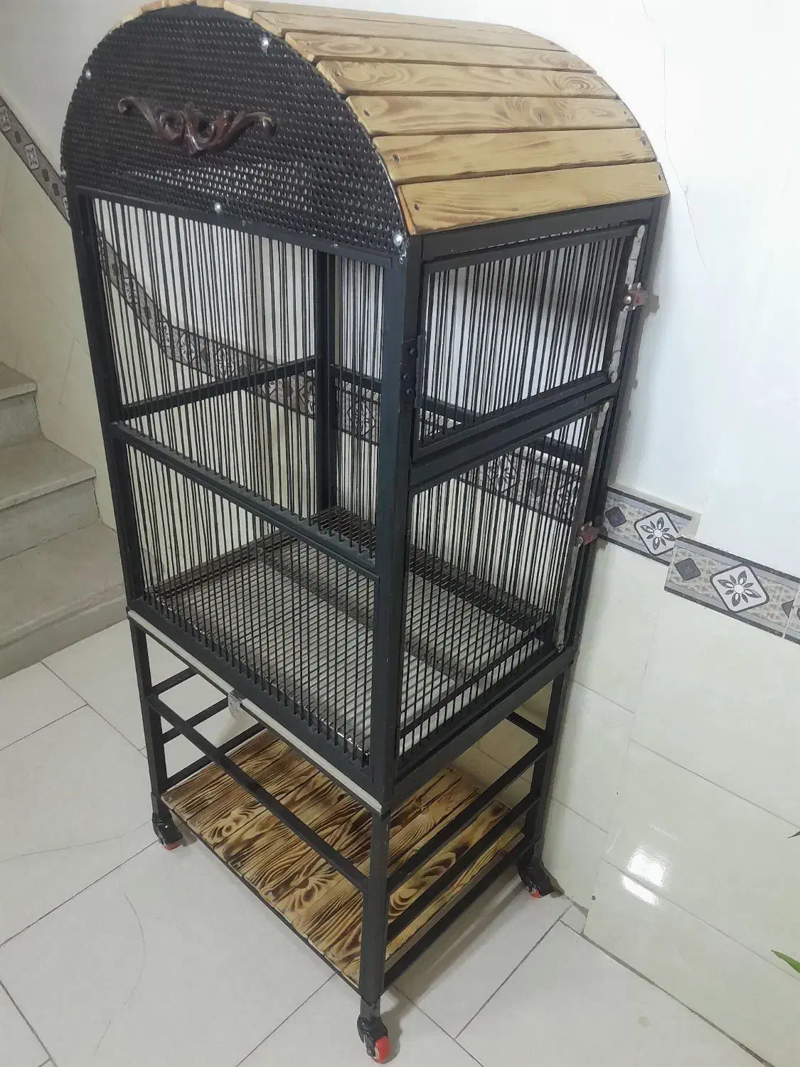 قفس چرخ دار پرنده نونو طوطی عروس هلندی کاسکو|لوازم جانبی حیوانات|مشکیندشت, |دیوار