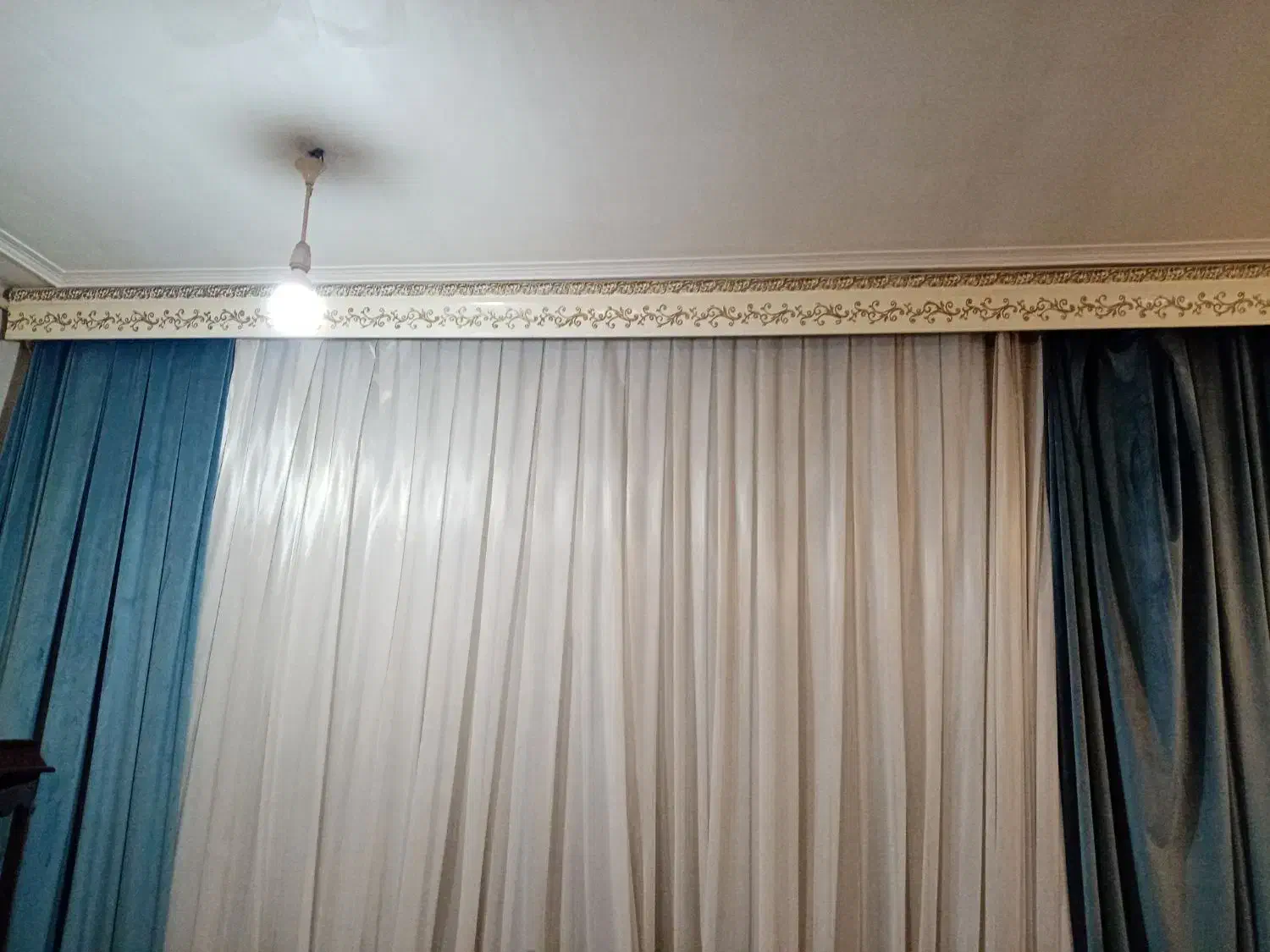 پرده مخمل با تور و استر بسیار زیبابا کتیبه|پرده، رانر، رومیزی|اهواز, کیانشهر|دیوار