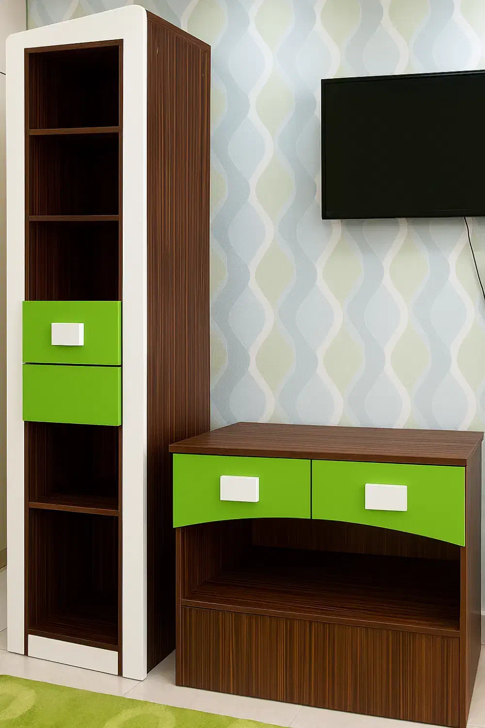 ست کامل اتاق خواب پسرانه|تخت و سرویس خواب|رشت, کاکتوس|دیوار