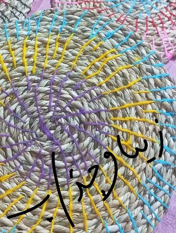 سفره حصیری رنگارنگ وزیبا|سفره، حوله، دستمال آشپزخانه|رشت, انصاری|دیوار