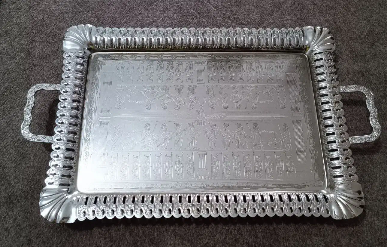 سینی چای خوری پایه دار استیل|ظروف سرو و پذیرایی|شیراز, مسلم|دیوار