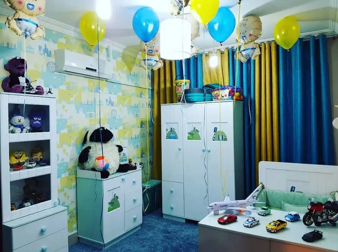 سرویس نوزاد نوجوان با ست روتختی و تشک نوجوان|تخت و سرویس خواب|دوگنبدان, |دیوار