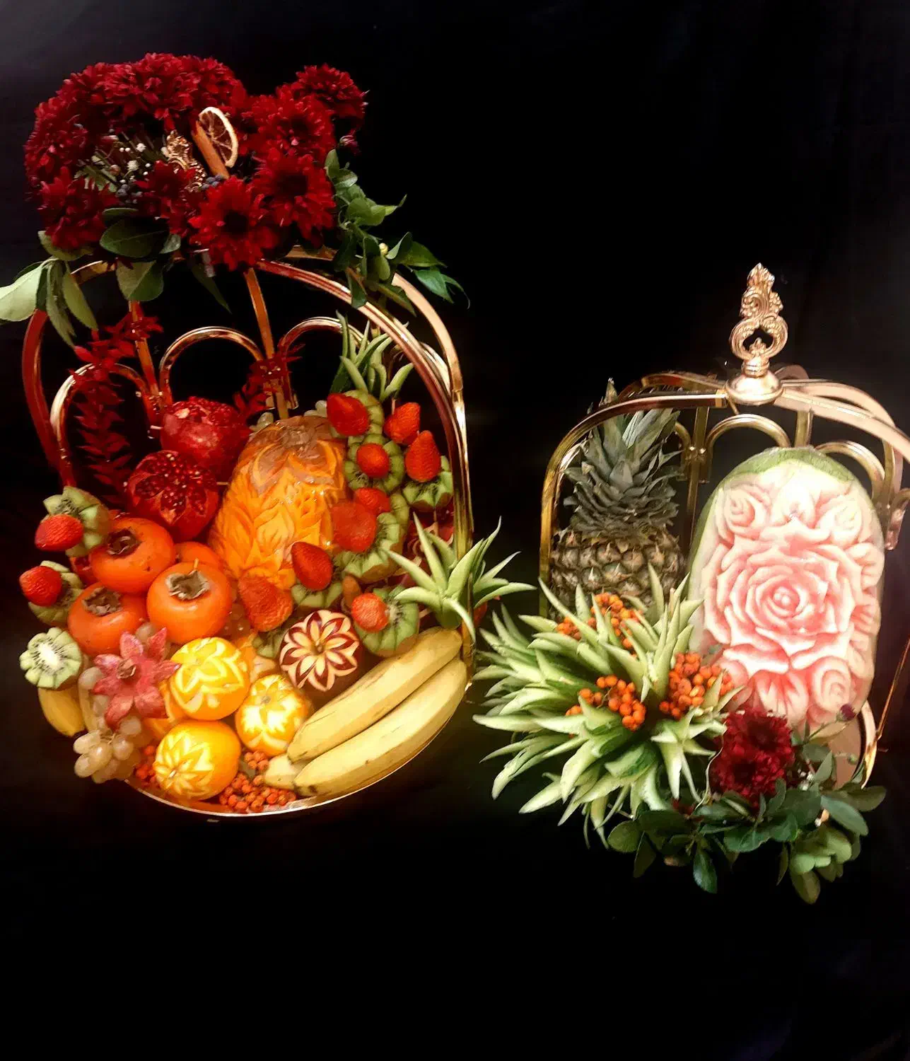 یلدایی عروس، میوهآرایی، حکاکی هندوانه و کدو|خدمات پذیرایی، مراسم|همدان, |دیوار