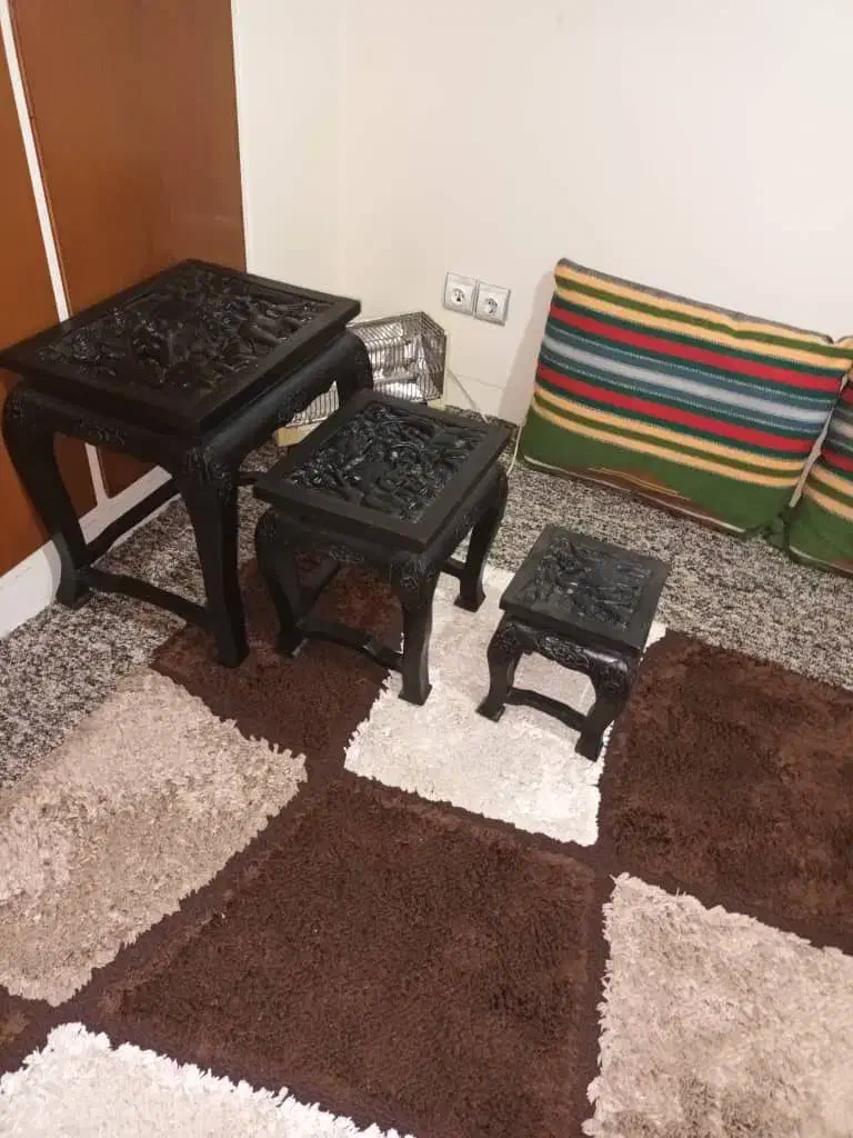 میزعسلی سه تایی منبت کاردست تایلندی قدیمی|مبلمان خانگی و میز عسلی|شیراز, ابیوردی|دیوار