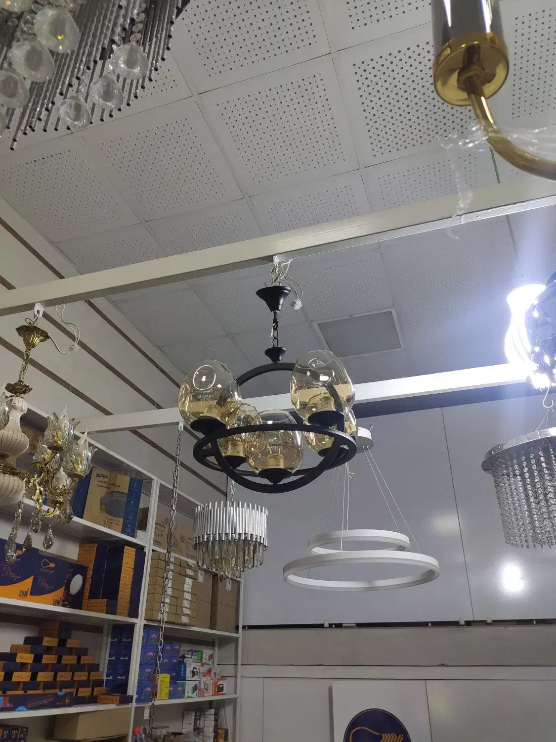 لوستر منظومه ۵ شعله|لوستر و چراغ آویز|سنندج, |دیوار