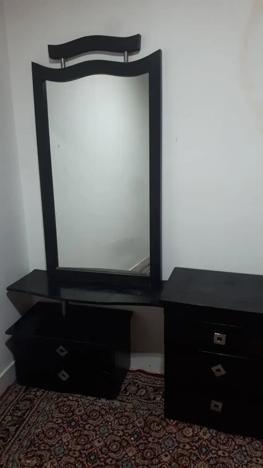 پاتختی آیینه درایور وتخت ۲نفره|تخت و سرویس خواب|امیدیه, |دیوار