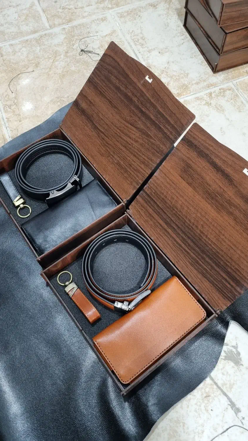 ست ۳ تیکه چرم گاوی|کیف، کفش، کمربند|گنبد کاووس, |دیوار