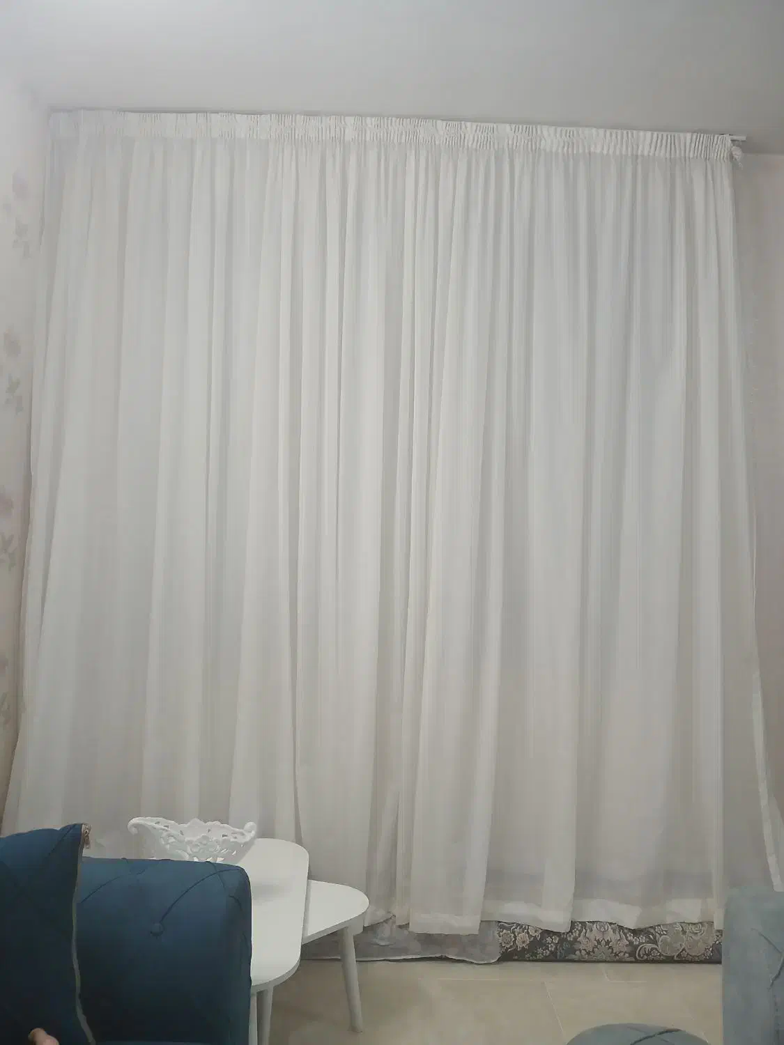 پرده حریر ساده یا آستری پرده گل دار وپرده سورمه|پرده، رانر، رومیزی|شاهینشهر, عطار|دیوار