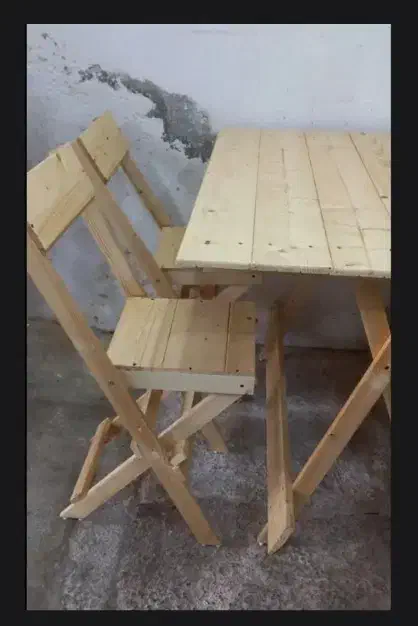 میز صندلی تاشو نو|صندلی و نیمکت|چاف و چمخاله, |دیوار