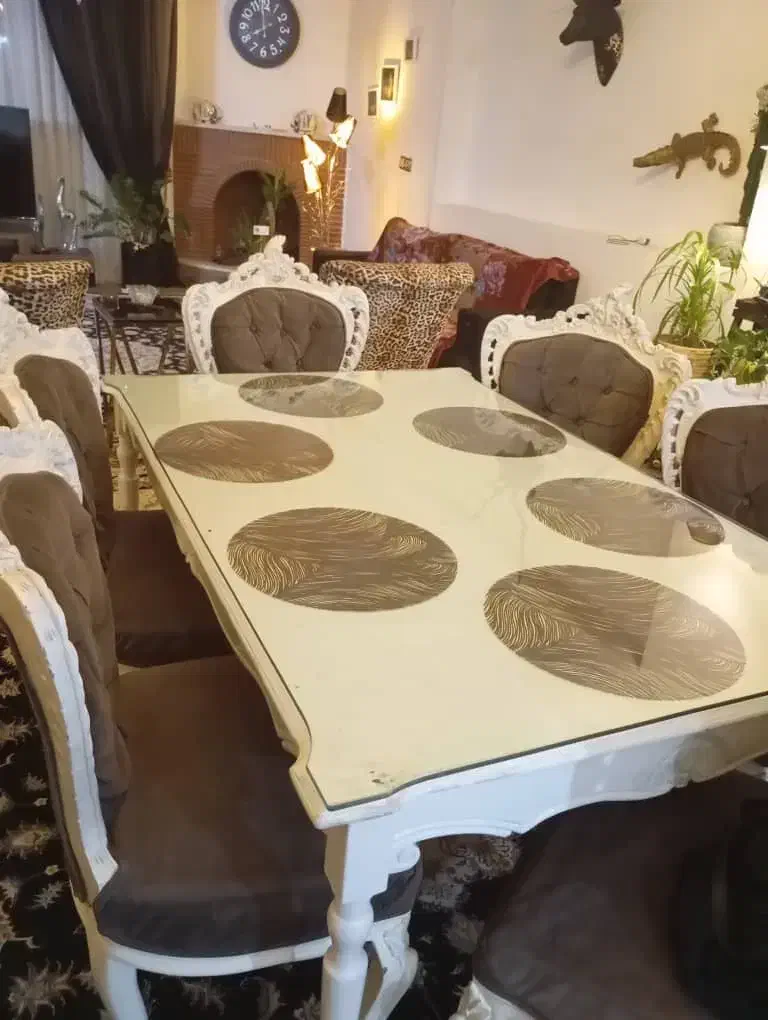 میز ناهارخوری چوب روس درجه یک|میز و صندلی غذاخوری|طرقبه, |دیوار