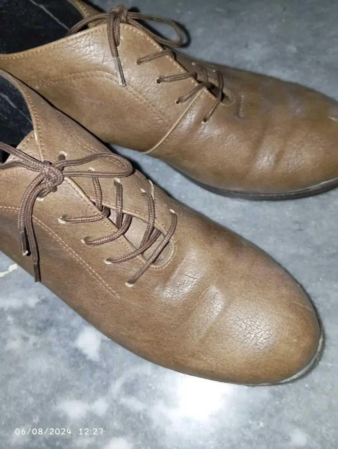 یک جفت کفش چرم شماره ۳۶ قهوهای رنگ نیم پوت|کیف، کفش، کمربند|زابل, |دیوار