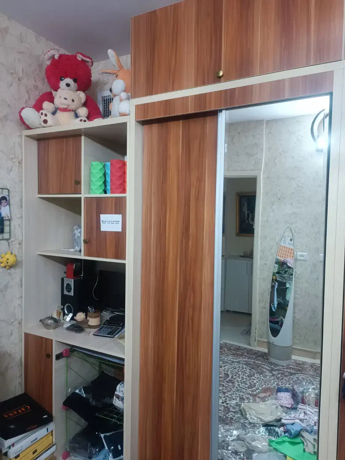 تخت کمجا یک نفره به همراه تشک و کمد|تخت و سرویس خواب|پاکدشت, پاکدشت (مامازند)|دیوار