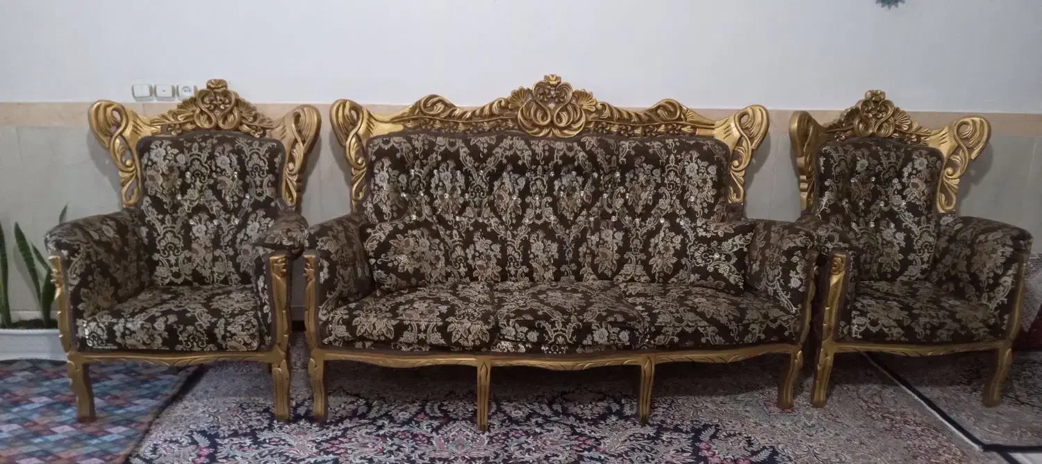 مبل پایه استیل ۹نفره|مبلمان خانگی و میز عسلی|کرمانشاه, |دیوار