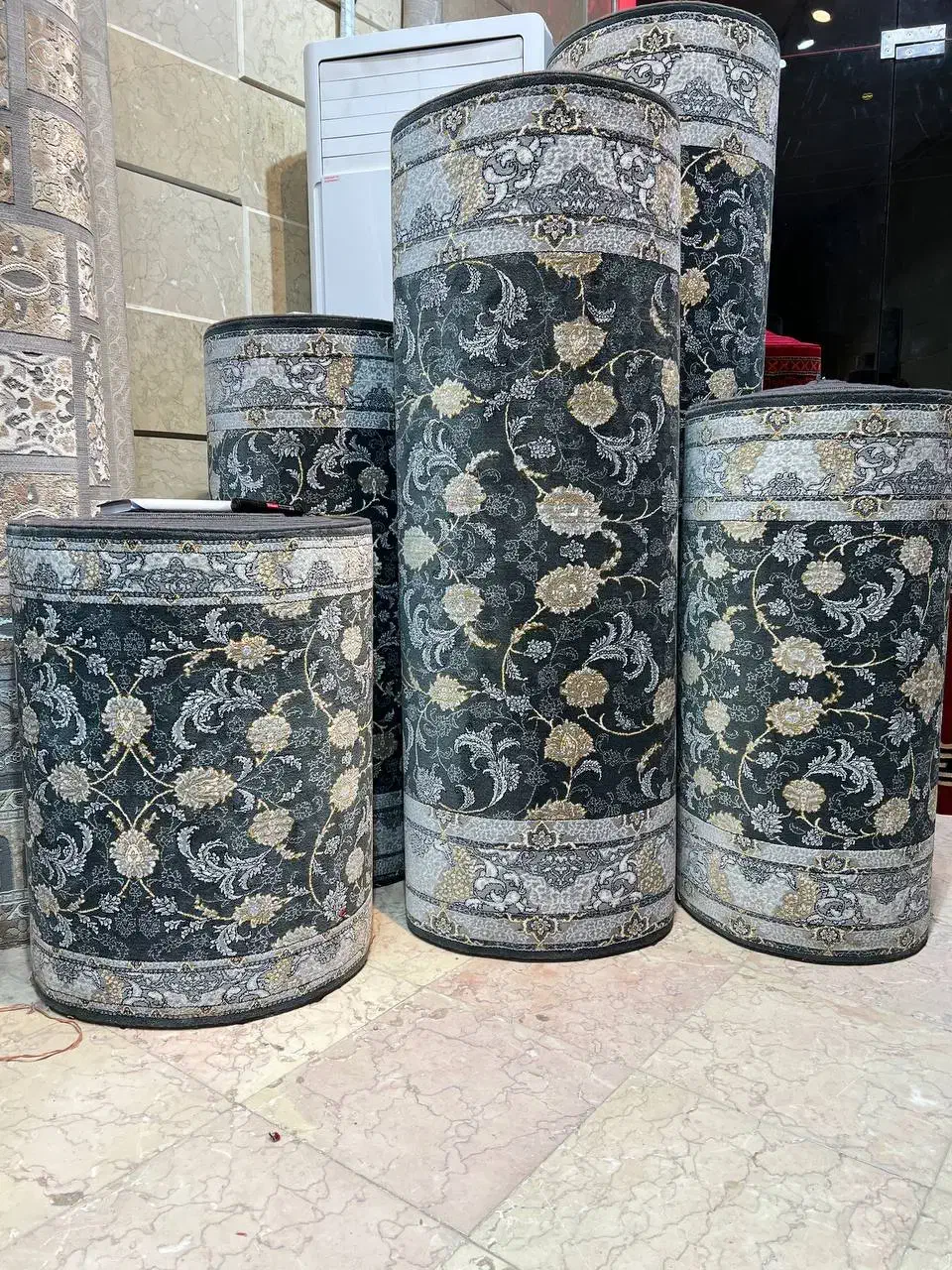 کناره گلیم فرش/مدل دودی فیلی طوسی مشکی افشان۸۲۷|فرش|قم, نیروگاه|دیوار