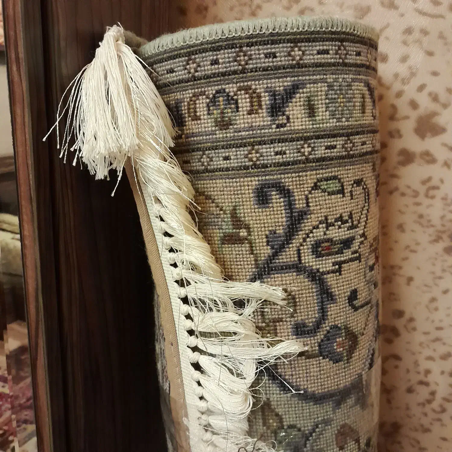 یک عدد قالیچه کاشان سبز پسته ای دستبافت|فرش|پردیس, فاز ۲|دیوار