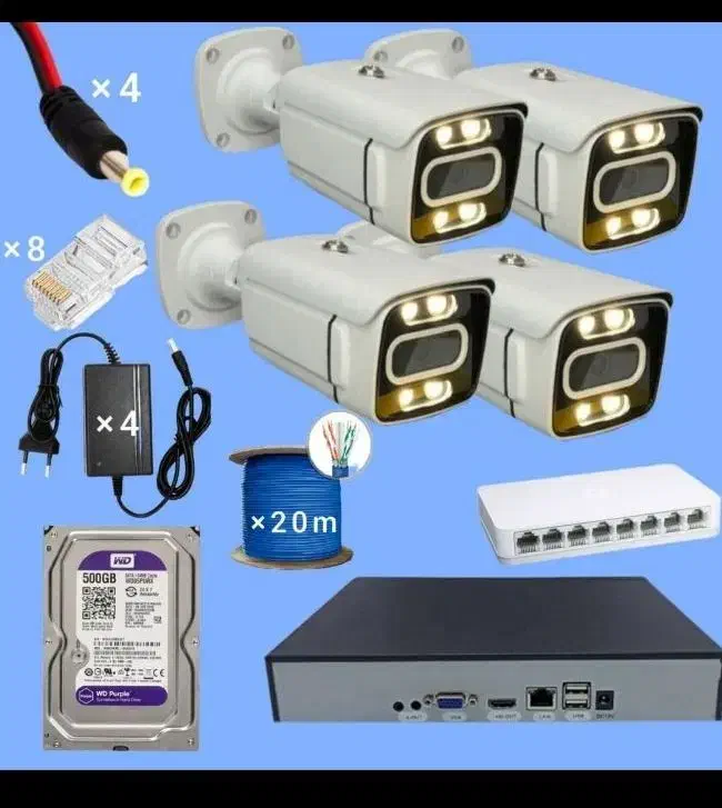 پک دوربین مداربسته ۵ مگاپیکسل چهار کانال  //|دوربین مداربسته|خاش, |دیوار