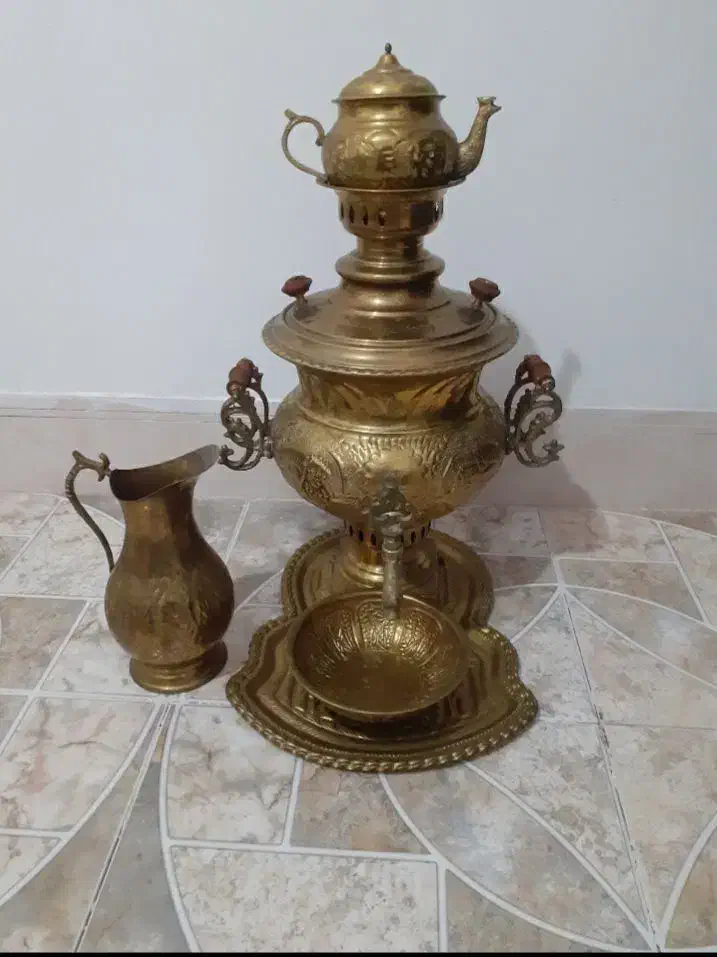 سماور برنجی در حدنو|سماور، چای‌ساز، قهوه‌ساز|قزوین, |دیوار