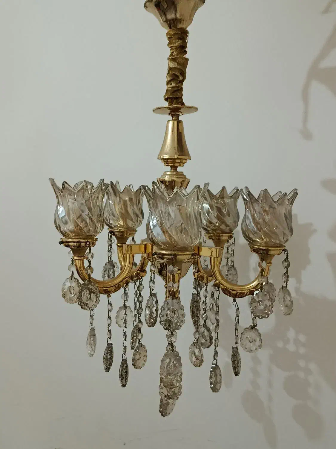 لوستر برنجی پنج شعله|لوستر و چراغ آویز|فردیس, شهرک ۱۱۰|دیوار