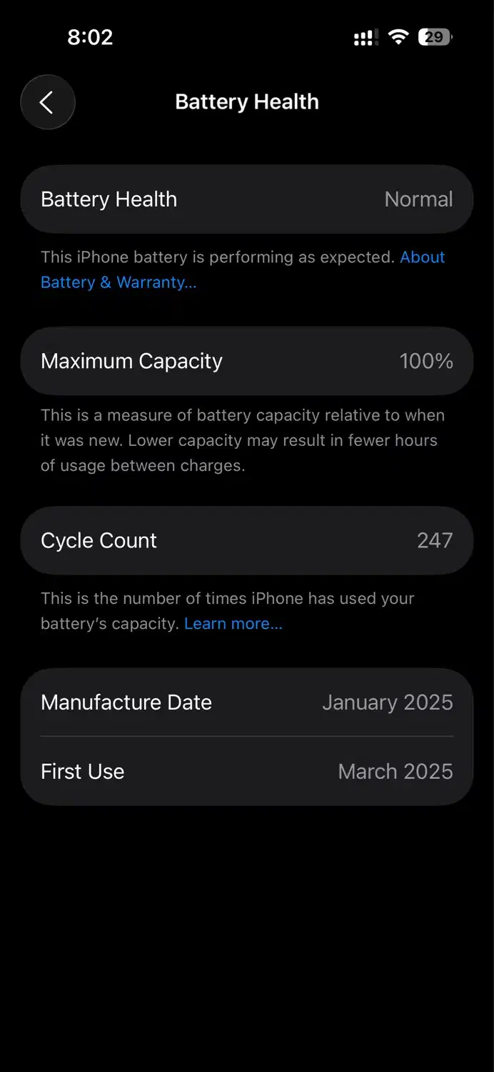 Iphone 16 256 - باطری ۱۰۰|موبایل|تهران, آسمان|دیوار