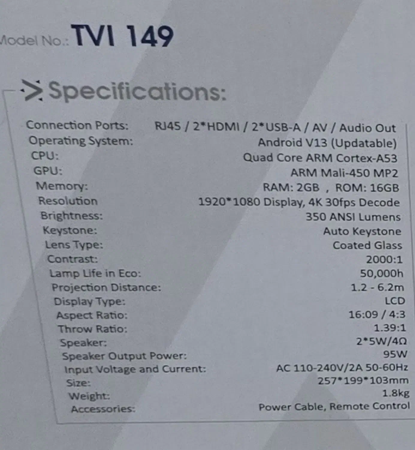 ویدیو پرژکتور تسکو ویژنTVI ۱۴۹|تلویزیون و پروژکتور|اصفهان, پوریای ولی|دیوار