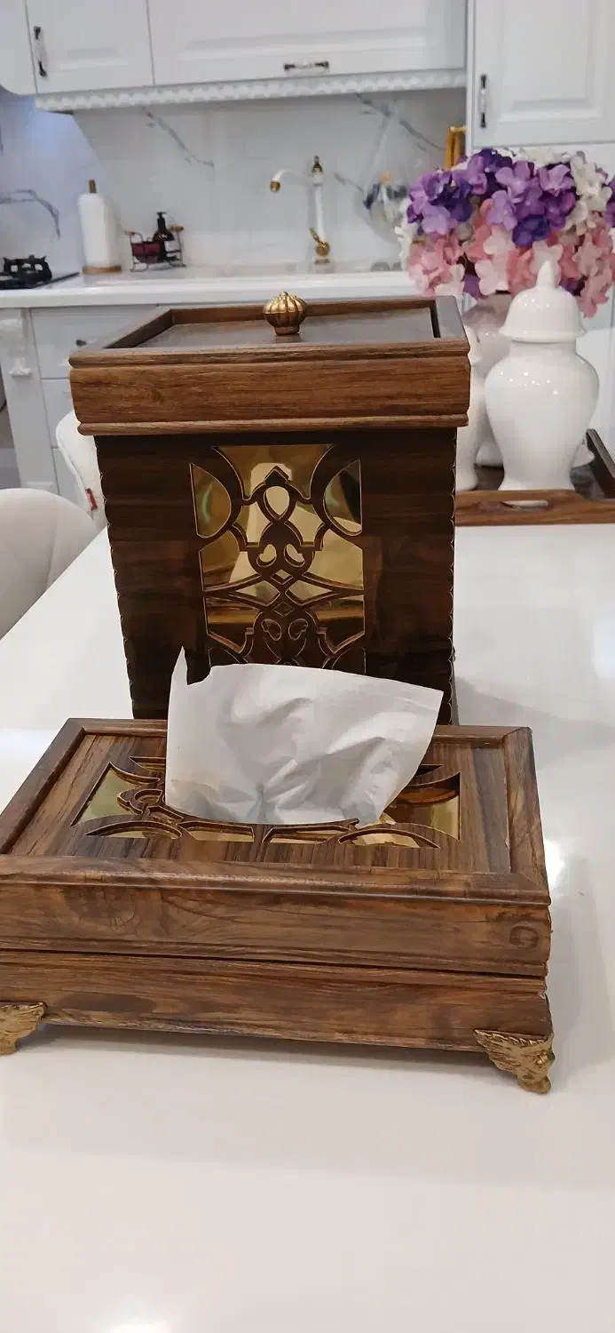 ست جا دستمالی و سطل زباله|صنایع دستی و سایر لوازم تزئینی|تهران, تهرانسر شمالی|دیوار