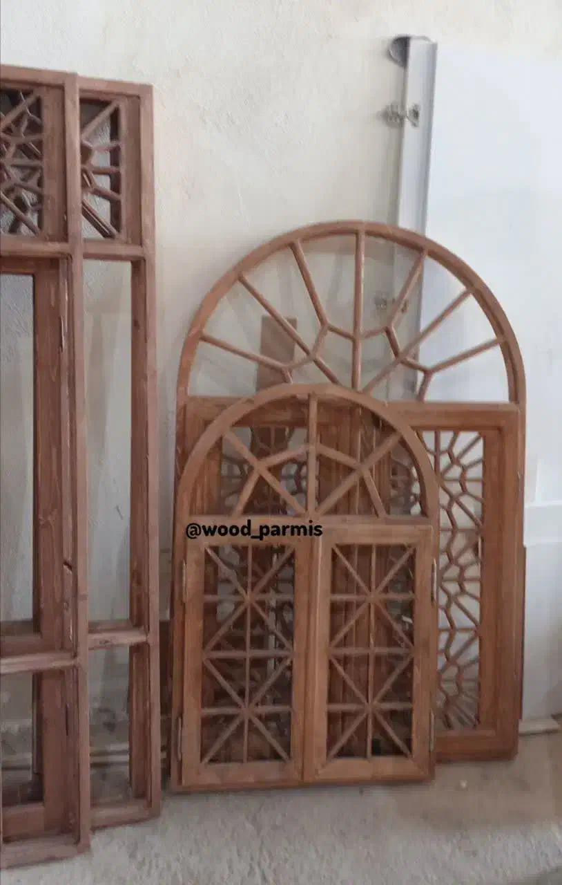 درب پنجره چوبی سنتی قدیمی مسجدی پارتیشن لمسه کوبی|مصالح و تجهیزات ساختمان|مشهد, شهید فرامرز عباسی|دیوار