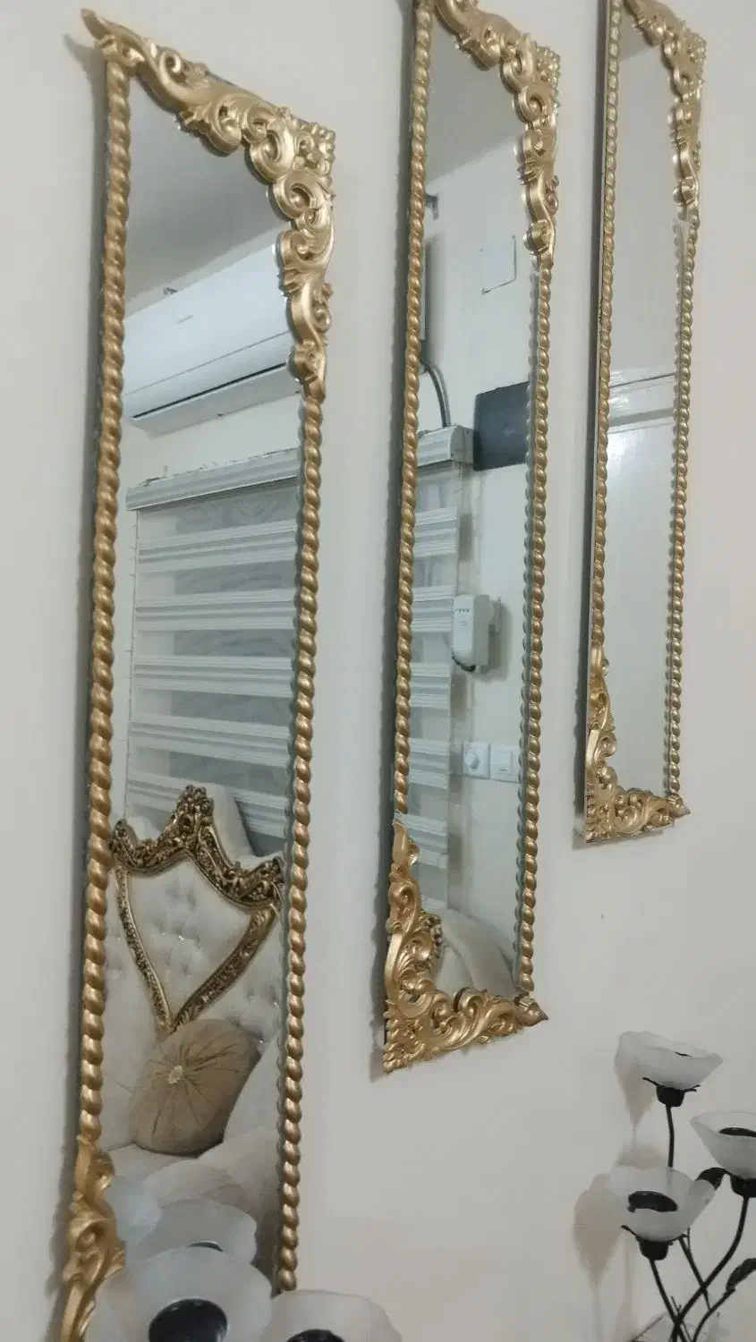 کنسول همراه سه آیینه طلایی|بوفه، ویترین، کنسول|آبادان, |دیوار