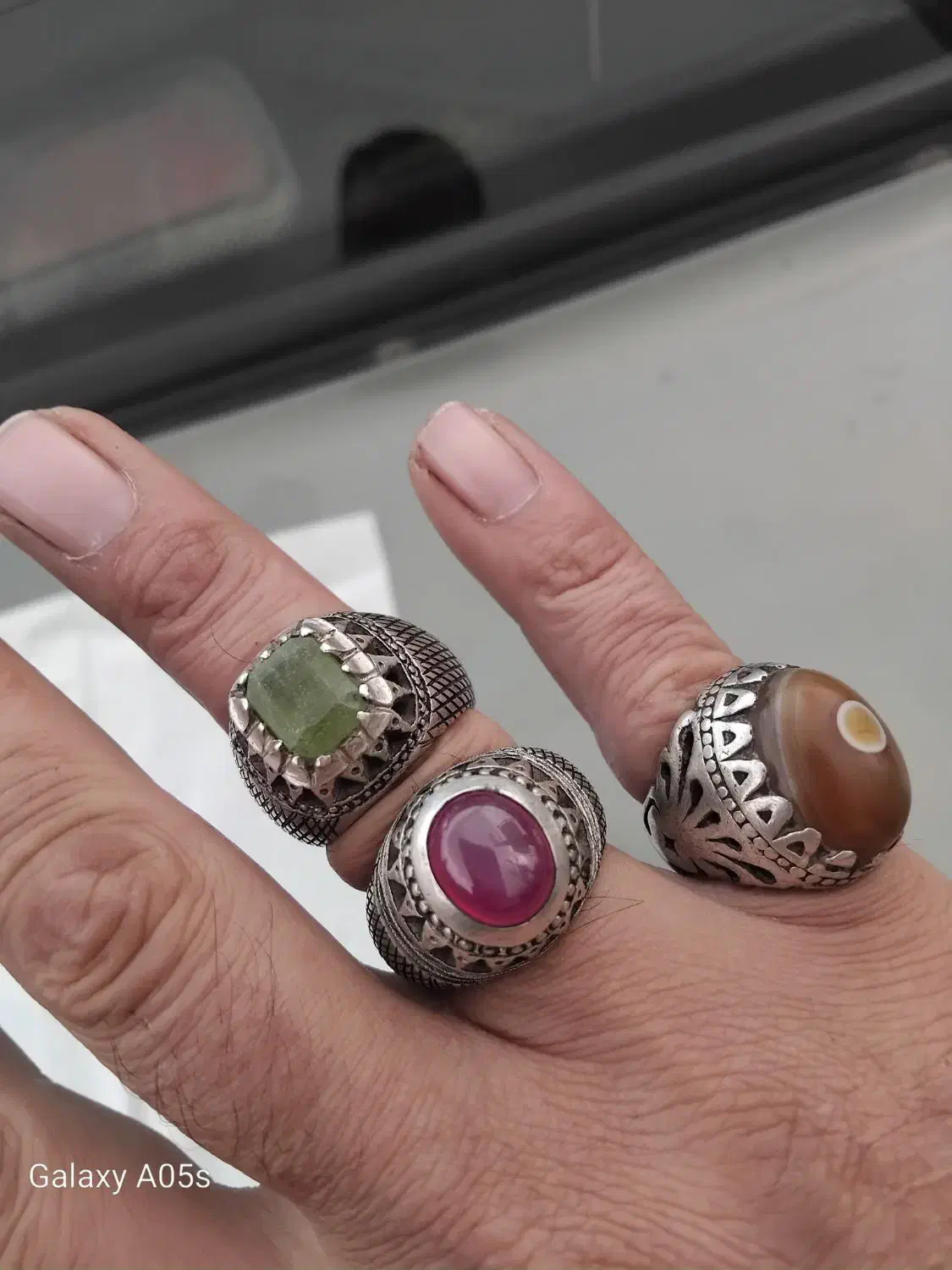 سه عدد انگشتر نقره|جواهرات|شیرود, |دیوار