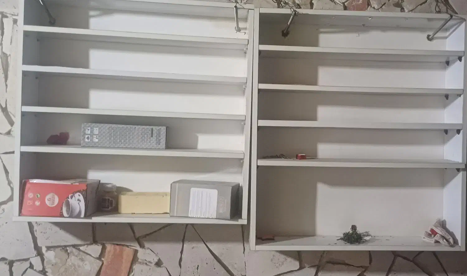 دوعدد قفسه ام دی اف|کتابخانه، شلف، قفسه‌های دیواری|ساری, |دیوار