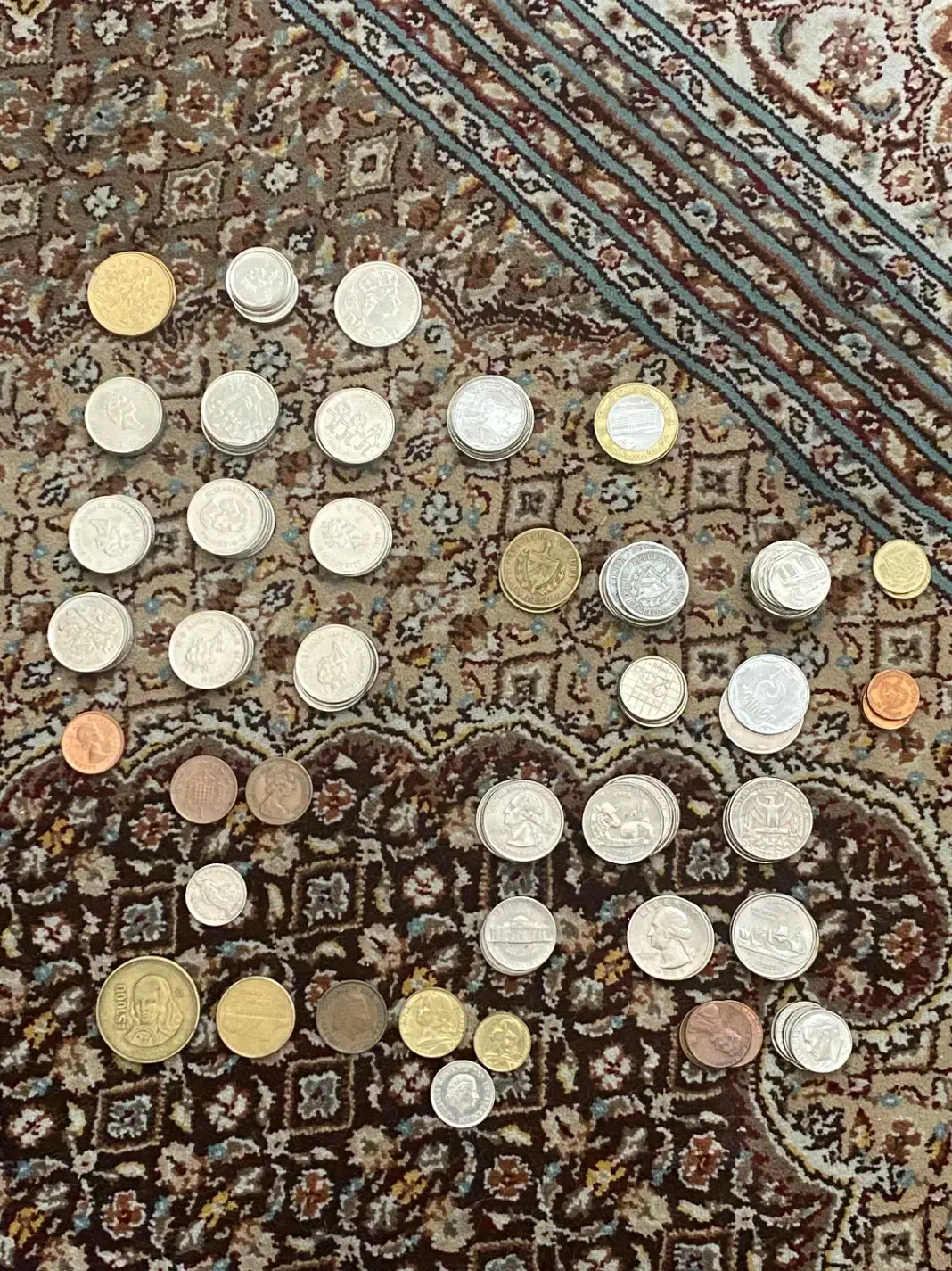 تعداد زیادی سکه های خارجی و ایرانی قدیمی و جدید|کلکسیون سکه، تمبر، اسکناس|تهران, شهرآرا|دیوار