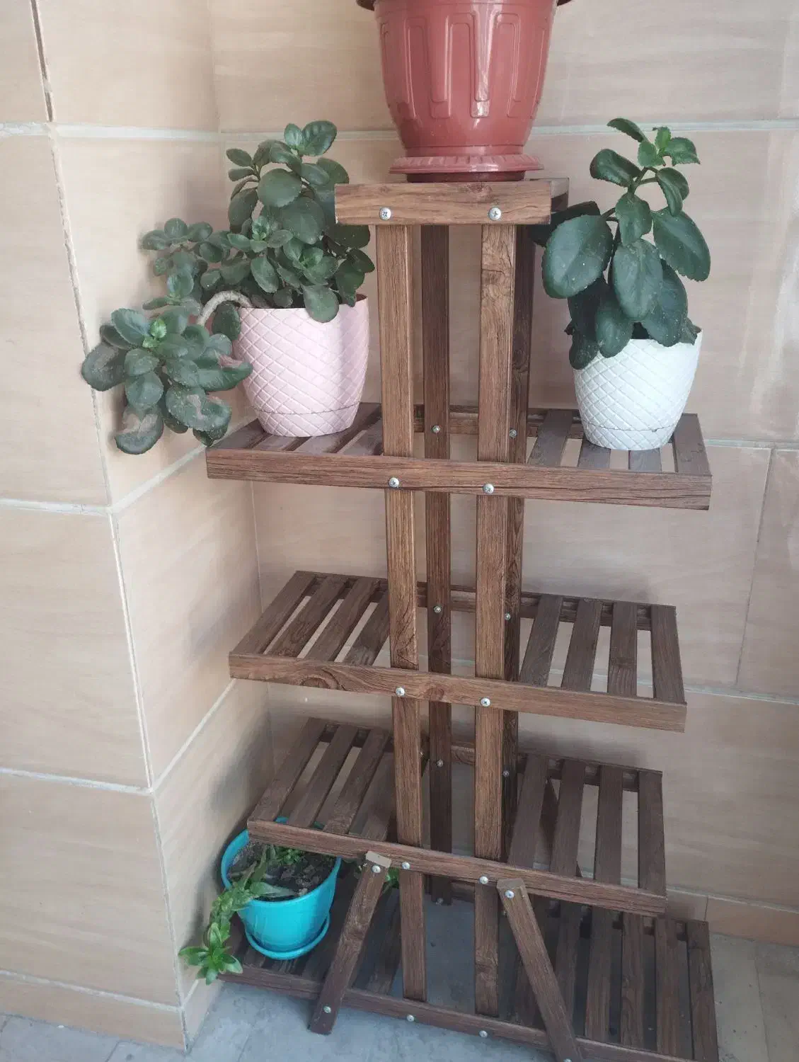 استند گل چوبی|کتابخانه، شلف، قفسه‌های دیواری|مشکین‌دشت, |دیوار